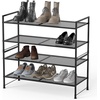 Simple Houseware 2-Tier Stackable Wired Grid Shoe Rack, Black(Mesh Panel)