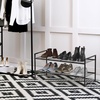 Simple Houseware 2-Tier Stackable Wired Grid Shoe Rack, Black(Wired Grid Panel)