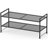 Simple Houseware 2-Tier Stackable Wired Grid Shoe Rack, Black(Mesh Panel)