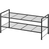 Simple Houseware 2-Tier Stackable Wired Grid Shoe Rack, Black(Wired Grid Panel)