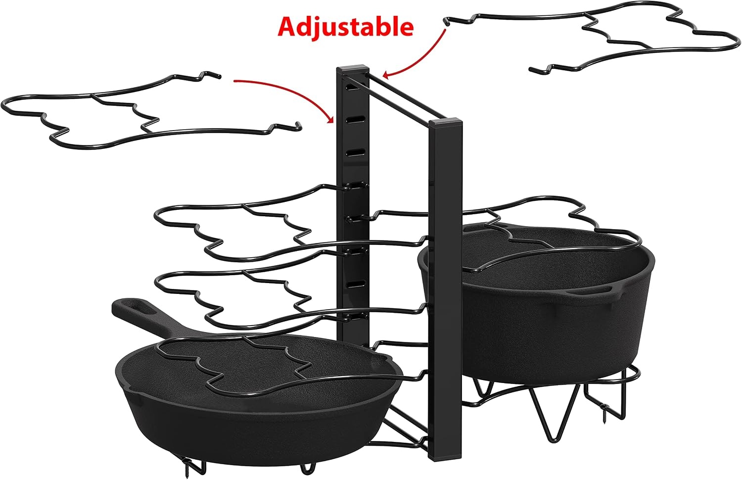 image:imageSimple Houseware 8 Compartments Height Adjustable PanPot Organizer Black