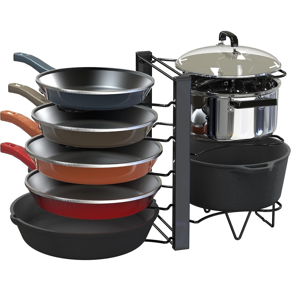 image:imageSimple Houseware 8 Compartments Height Adjustable PanPot Organizer Black