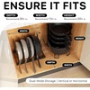 Simple Houseware 5 Compartments Height Adjustable Pan Organizer, Black, 2-Pack(Black)