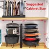 Simple Houseware 8 Compartments Height Adjustable Pan/Pot Organizer, Black