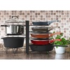 Simple Houseware 8 Compartments Height Adjustable Pan/Pot Organizer, Black