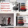 Simple Houseware 8 Compartments Height Adjustable Pan/Pot Organizer, Black