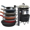 Simple Houseware 8 Compartments Height Adjustable Pan/Pot Organizer, Black